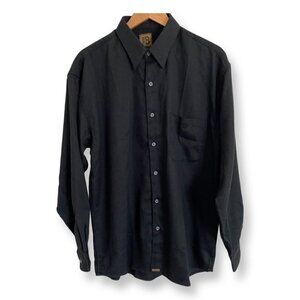 BRUNO Men's Button Down Long Sleeve Dress Shirt Size L 16-16.5 Black